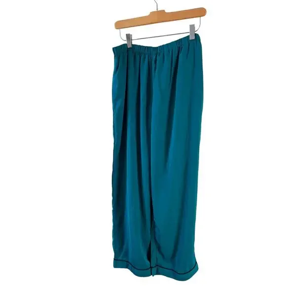 House of Harlow 1960 Boyfriend Pajama Loungewear Set Emerald Green L - Picture 4 of 6